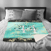 Elegant 44th Turquoise Wedding Jubileum Sherpa Deken
