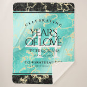 Elegant 44th Turquoise Wedding Jubileum Sherpa Deken (Voorkant)