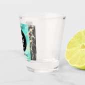 Elegant 44th Turquoise Wedding Jubileum Shot Glas (Rechts)
