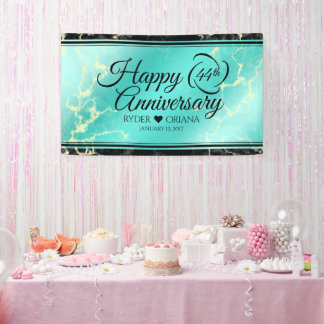Elegant 44th Turquoise Wedding Jubileum Spandoek