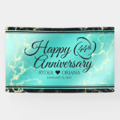 Elegant 44th Turquoise Wedding Jubileum Spandoek (Horizontaal)