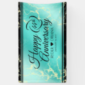 Elegant 44th Turquoise Wedding Jubileum Spandoek (Verticaal)