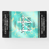 Elegant 44th Turquoise Wedding Jubileum Spandoek (Horizontaal)