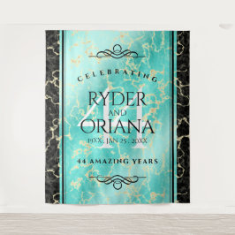 Elegant 44th Turquoise Wedding Jubileum Wandkleed