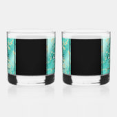 Elegant 44th Turquoise Wedding Jubileum Whisky Glas (Links)