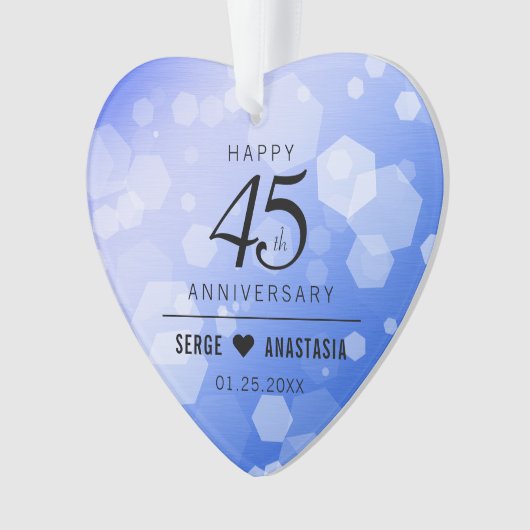 Elegant 45e saffieren huwelijksjubileum ornament (voorkant)