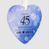 Elegant 45e saffieren huwelijksjubileum ornament (voorkant)