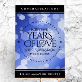 Elegant 45th Sapphire Wedding Jubileum Acryl Bord