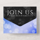 Elegant 45th Sapphire Wedding Jubileum All In One Uitnodiging (Achterkant)