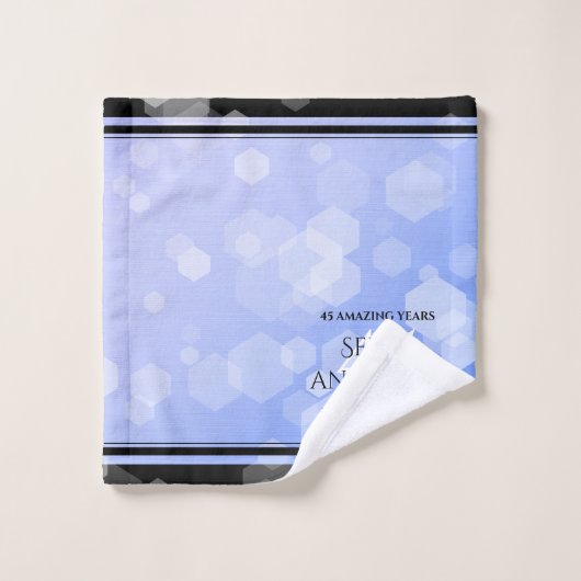 Elegant 45th Sapphire Wedding Jubileum Bad Handdoek (Wasdoekje)