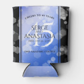 Elegant 45th Sapphire Wedding Jubileum Blikjeskoeler (Voorkant)