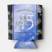 Elegant 45th Sapphire Wedding Jubileum Blikjeskoeler (Achterkant)