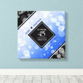 Elegant 45th Sapphire Wedding Jubileum Canvas Afdruk (Insitu (Houten vloer))
