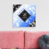 Elegant 45th Sapphire Wedding Jubileum Canvas Afdruk (Insitu (Woonkamer))