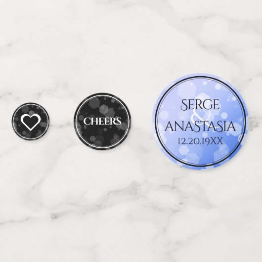 Elegant 45th Sapphire Wedding Jubileum Confetti (Achterkanten)