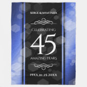 Elegant 45th Sapphire Wedding Jubileum Fleece Deken (Voorkant)