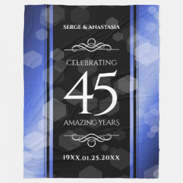Elegant 45th Sapphire Wedding Jubileum Fleece Deken