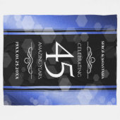 Elegant 45th Sapphire Wedding Jubileum Fleece Deken (Voorkant (Horizontaal))