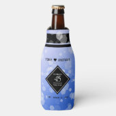 Elegant 45th Sapphire Wedding Jubileum Flesjeskoeler (Fles Voorkant)