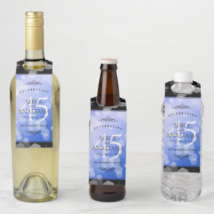 Elegant 45th Sapphire Wedding Jubileum Flessenhanger