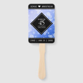 Elegant 45th Sapphire Wedding Jubileum Handwaaier (Voorkant)