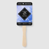 Elegant 45th Sapphire Wedding Jubileum Handwaaier (Achterkant)