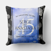 Elegant 45th Sapphire Wedding Jubileum Kussen (Achterkant)