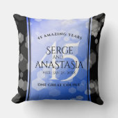 Elegant 45th Sapphire Wedding Jubileum Kussen (Voorkant)