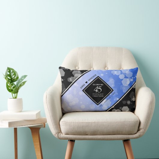 Elegant 45th Sapphire Wedding Jubileum Kussen (Stoel)