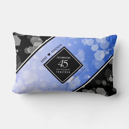 Elegant 45th Sapphire Wedding Jubileum Kussen (Achterkant)