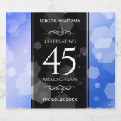 Elegant 45th Sapphire Wedding Jubileum Likeurfles Etiket (Enkel label)