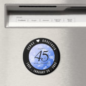 Elegant 45th Sapphire Wedding Jubileum Magneet (Insitu (Vaatwasser))