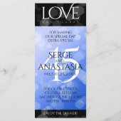 Elegant 45th Sapphire Wedding Jubileum Menu (Achterkant)