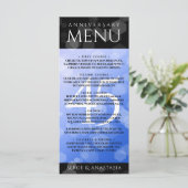 Elegant 45th Sapphire Wedding Jubileum Menu (Staand voorkant)