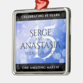 Elegant 45th Sapphire Wedding Jubileum Metalen Ornament (Links)