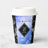 Elegant 45th Sapphire Wedding Jubileum Papieren Bekers (Achterkant)