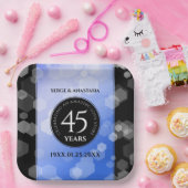 Elegant 45th Sapphire Wedding Jubileum Papieren Bordje (Feest)