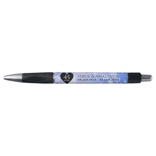 Elegant 45th Sapphire Wedding Jubileum Pen (Voorkant)