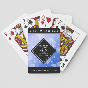 Elegant 45th Sapphire Wedding Jubileum Pokerkaarten