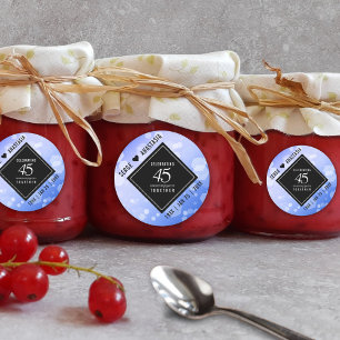 Elegant 45th Sapphire Wedding Jubileum Ronde Sticker