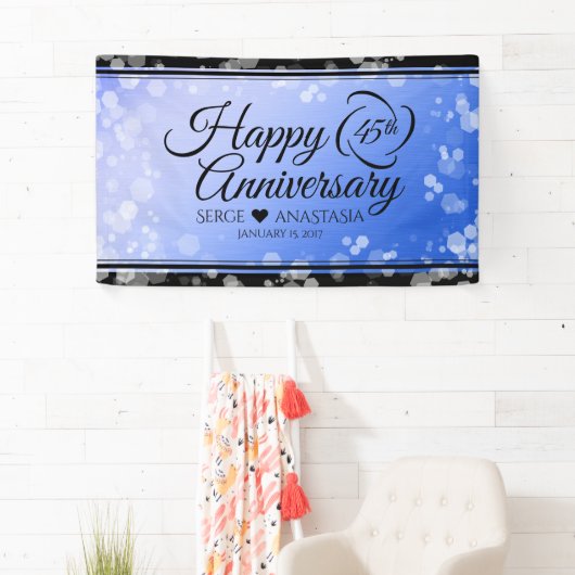 Elegant 45th Sapphire Wedding Jubileum Spandoek (Insitu)