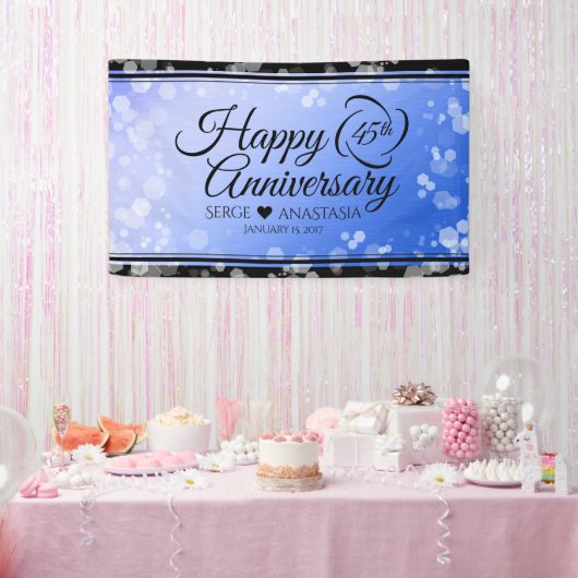 Elegant 45th Sapphire Wedding Jubileum Spandoek (Feest)