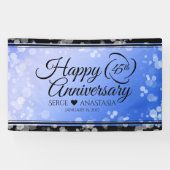 Elegant 45th Sapphire Wedding Jubileum Spandoek (Horizontaal)