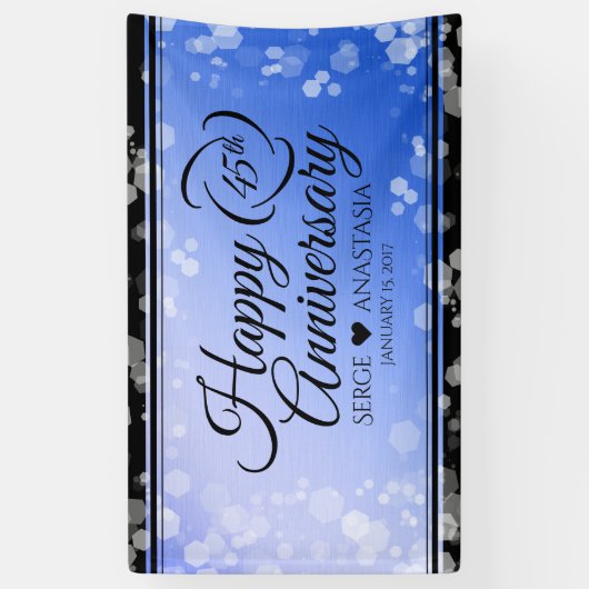 Elegant 45th Sapphire Wedding Jubileum Spandoek (Verticaal)