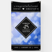 Elegant 45th Sapphire Wedding Jubileum Spandoek (Verticaal)
