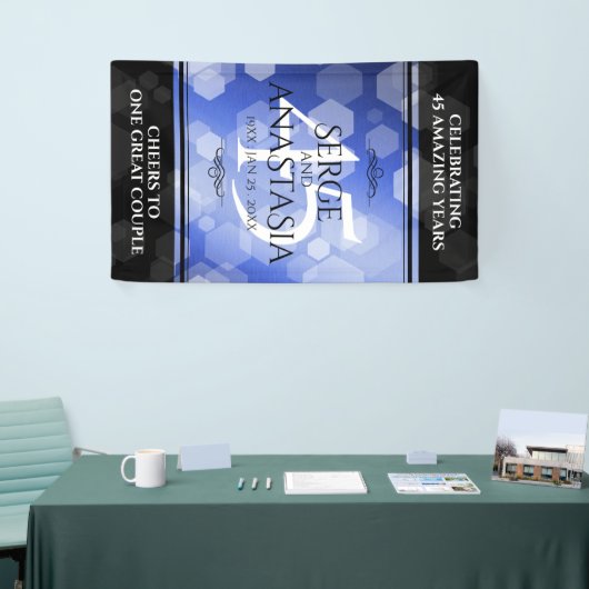 Elegant 45th Sapphire Wedding Jubileum Spandoek (Beurs)
