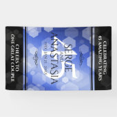 Elegant 45th Sapphire Wedding Jubileum Spandoek (Horizontaal)