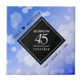 Elegant 45th Sapphire Wedding Jubileum Tegeltje (Voorkant)