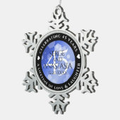 Elegant 45th Sapphire Wedding Jubileum Tin Sneeuwvlok Ornament (Rechts)