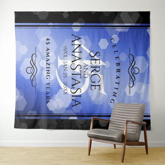 Elegant 45th Sapphire Wedding Jubileum Wandkleed (In Situ (horizontaal))